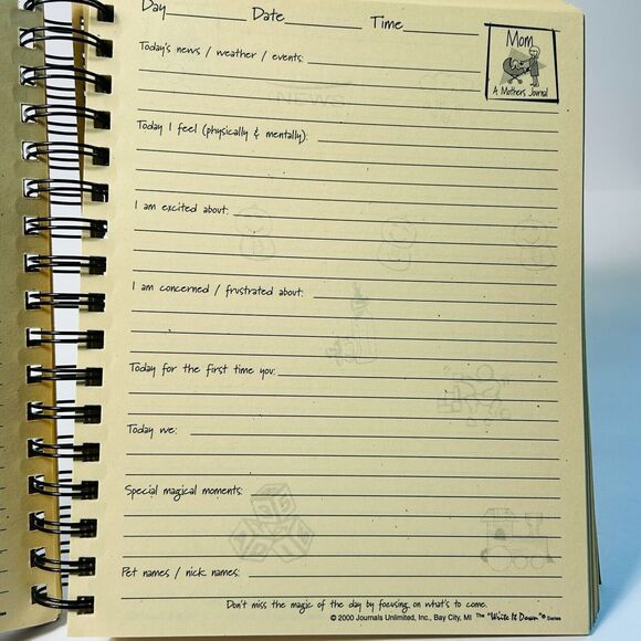 Mom A Mothers Journal Kraft Spiral Bound New Baby Keepsake Journals Unlimited - Picture 6 of 6